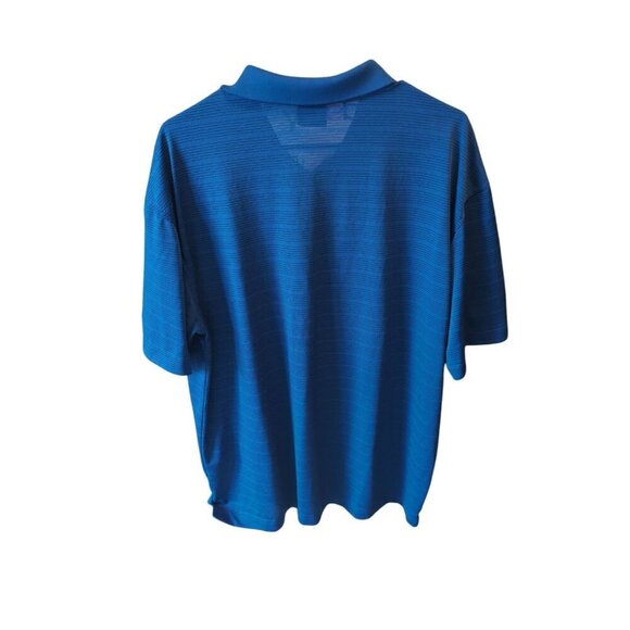 NIKE GOLF Polo Shirt Men XL Blue Striped Short Sleeve DRI-FIT Embroidered - Picture 8 of 12